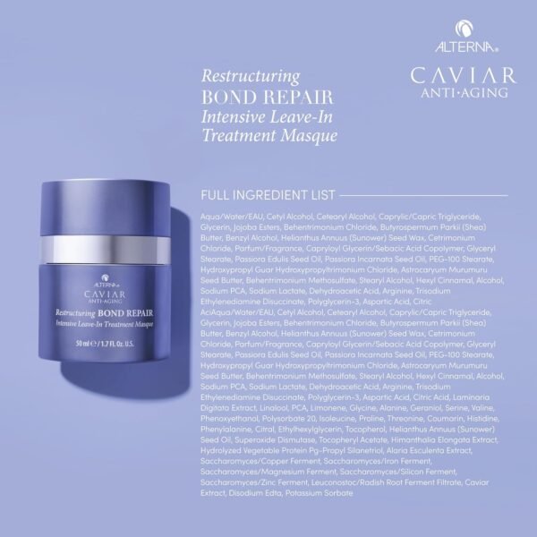 Alterna Haircare CAVIAR Anti-Aging Restructuring Bond Repair Intensive Leave-In Treatment Masque 1.7oz | Repairs, Strengthens and Protects Damaged Hair - Image 7