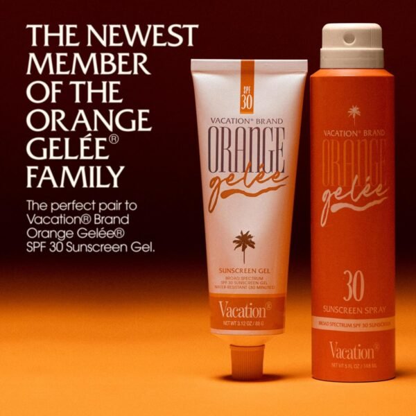 Vacation Orange Gelée SPF 30 Sunscreen Spray Oil & Air Freshener Bundle, Tanning Oil with SPF, Suntan Lotion Spray, Transparent on All Skin Tones, Dermatologist-Tested, Vegan, 5 Fl. Oz. - Image 4