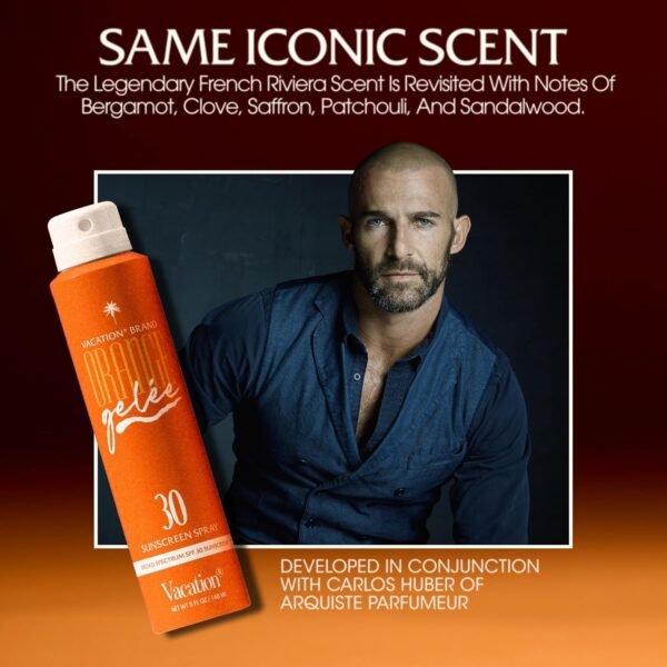 Vacation Orange Gelée SPF 30 Sunscreen Spray Oil & Air Freshener Bundle, Tanning Oil with SPF, Suntan Lotion Spray, Transparent on All Skin Tones, Dermatologist-Tested, Vegan, 5 Fl. Oz. - Image 6