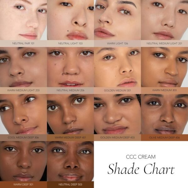 CLE Cosmetics CCC Cream (Neutral Medium Light 201 / SPF 50) - Color Correcting CC Cream with Sunscreen - Lightweight, Hydrating, Light to Medium Coverage Foundation - BB & CC Hybrid - 1 fl oz - Image 4