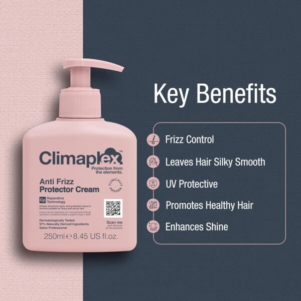 Anti Frizz Protector Cream - Shields from Heat and UV Damage - Promotes Healthy Scalp - Soothes and Improves Shine - Leaves Hair Silky Smooth - Vegan Friendly and Cruelty Free - 8.45 oz - Image 3