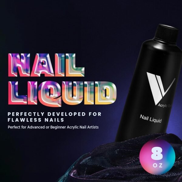 V Beauty Pure Monomer Acrylic Nail Liquid - Long-Lasting Nail Monomer Liquid for Smooth & Glossy Finish - Acrylic Nail Supplies for Nail Technicians, Salon & Manicures & Pedicures - 8 Oz - Image 3