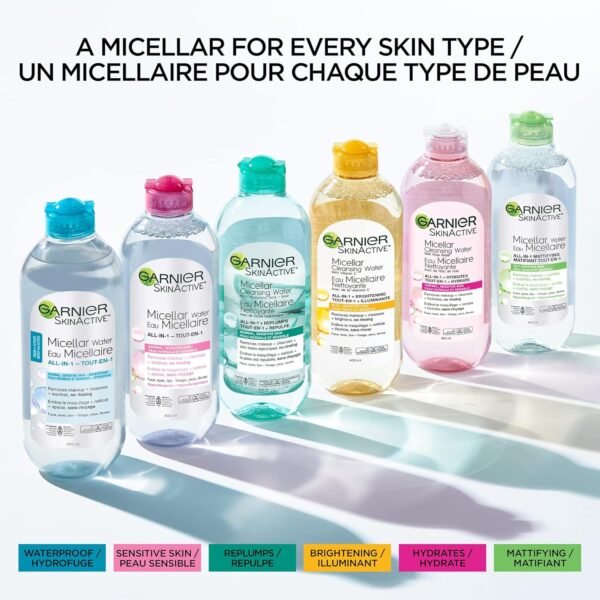 Garnier SkinActive Micellar Cleansing Water, For Waterproof Makeup, 3.4 Fl Oz - Image 8