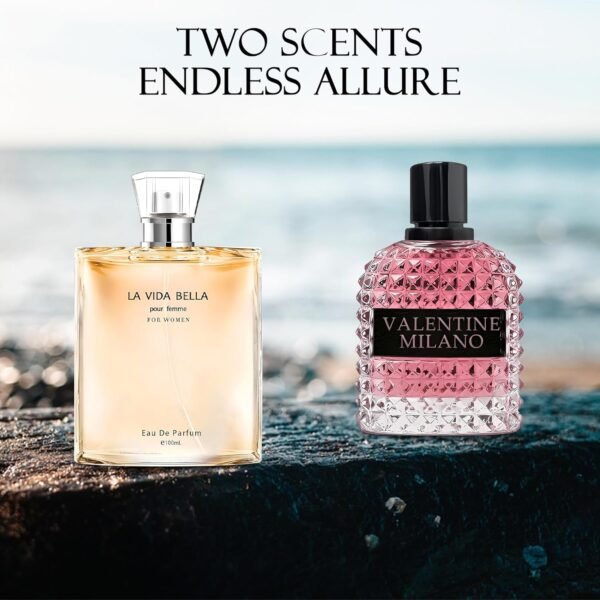 Women's Perfume La Vida Bella&Valentine Valentine Milano Combo Set Eau De Parfum Long Lasting Fragrance 3.4 Fl Oz Spray Each for Daily Used - Image 5
