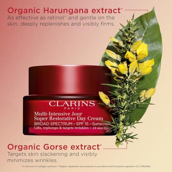 CLARINS Super Restorative Day Cream, Broad Spectrum SPF 15 Sunscreen | Anti-Aging Moisturizer For Mature Skin Weakened By Hormonal Changes | Replenishes, Illuminates & Densifies Skin|Targets Wrinkles - Image 4