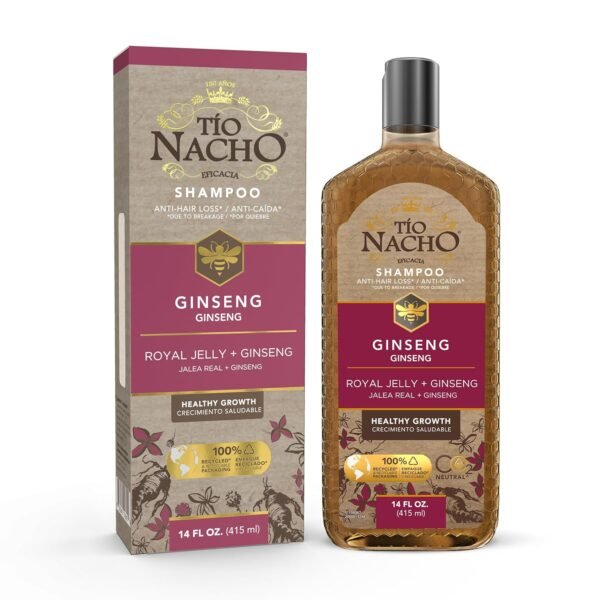 Tio Nacho Shampoo with Ginseng, Royal Jelly, Aloe Vera & Jojoba, Strengthening Hair Care to Reduce Loss & Breakage, Revitalizing, Nourishing Formula, 14 Fluid Ounces - Image 2