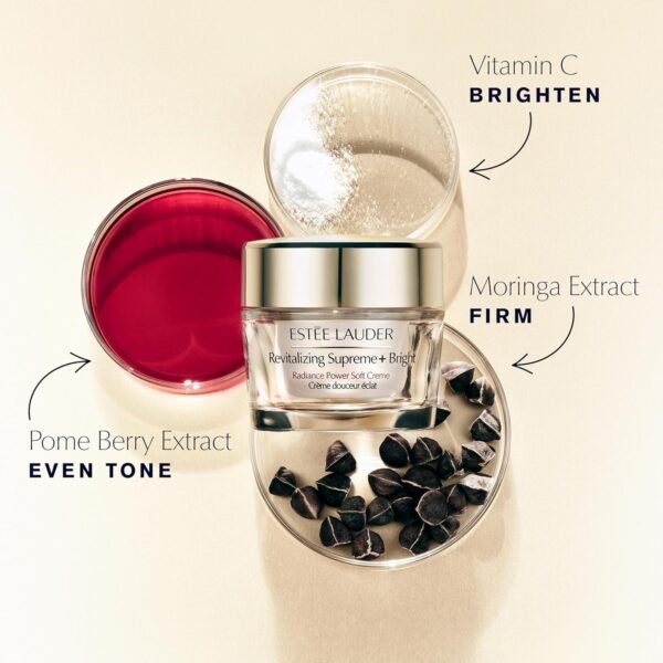 Estée Lauder Revitalizing Supreme+ Bright Radiance Power Soft Cream Moisturizer with Vitamin C | For Dullness, 1.7 Ounce - Image 5