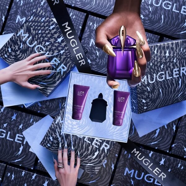 Mugler Alien Eau de Parfum - Women's Fragrance Set ($125 Value) - Floral & Woody - With Jasmine, Wood, and Amber - Long Lasting Perfume - Perfume, 1 Fl Oz, 1.6 Fl Oz Body Lotion, 1.6 Fl Oz Shower Gel - Image 5