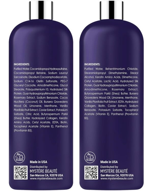 Caviar Shampoo and Conditioner | Luxury Caviar Hair Products for Hydration Moisturizing Caviar Hair Care Set Caviar Shampoo for Nourishment & Caviar Conditioner for Smooth Hair - 16 fl oz each - Image 9