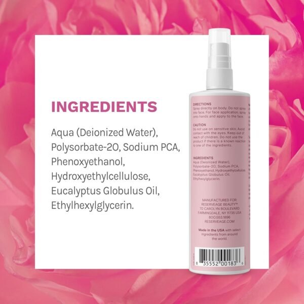 Reserveage Na-PCA Spray - Moisturizing Body Lotion for Dry Skin - Anti Aging Face Moisturizer for Women and Men with Eucalyptus Essential Oil, 8 Fl Oz (Pack of 2) - Image 3