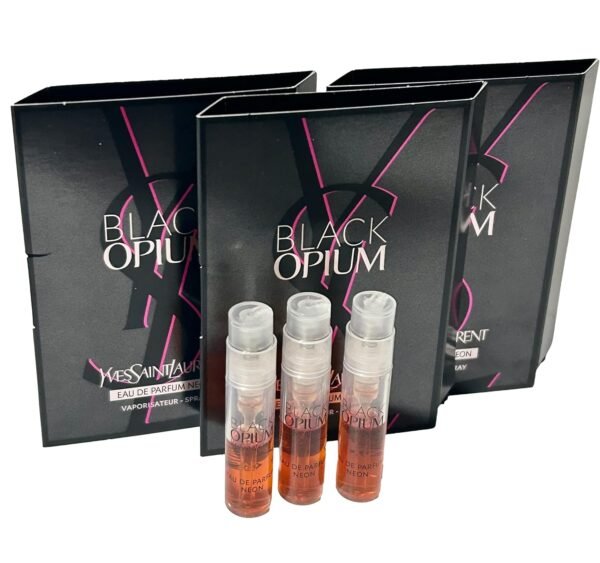 Yves Saint Laurent YSL Neon Black Opium Sample Women Perfume 1.2 ml / 0.04 oz - set of 3 - Image 2