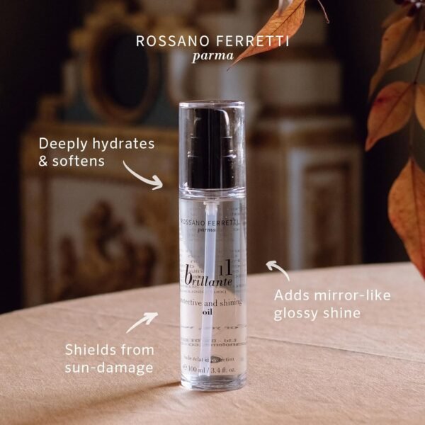 Brillante Protect and Shine Oil | Frizz-Free, Shiny, Glossy Hair with UV Protection | Vegan, Cruelty-Free, Luxury | 3.4 Fl Oz - Image 3