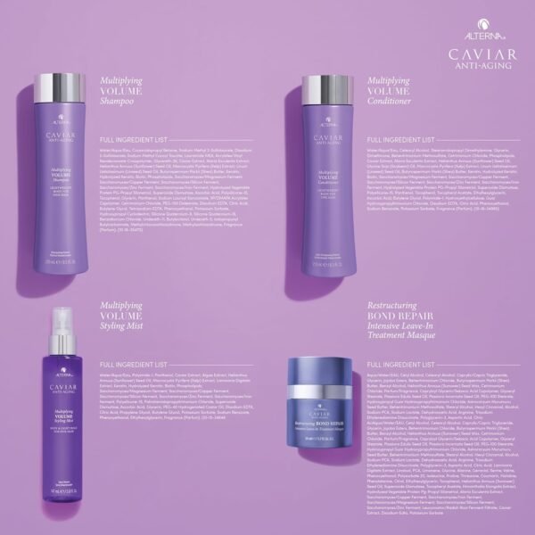 Alterna Haircare CAVIAR Anti-Aging Multiplying Volume Travel Kit - Shampoo, Conditioner, Styling Mist | For Fine, Thin Hair | Light Hold | Sulfate Free - Image 3