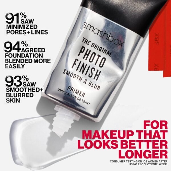 Smashbox The Original Photo Finish Smooth & Blur Makeup Primer | Vitamin E + Oil Free - Image 4