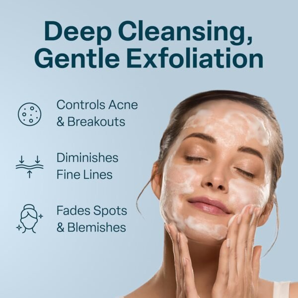 QRxLabs Glycolic Acid Face Wash – Gentle Exfoliating Gel Cleanser for Smoother Looking Skin – Helps Improve Texture & Hydration – Ideal for Blemish-Prone Skin and Ingrown Hairs – 6 oz - Image 3