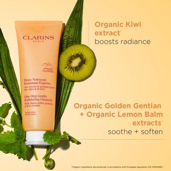 Clarins One-Step Gentle Exfoliating Cleanser | 3-In-1 Cleanser, Makeup Remover and Exfoliator | Boosts Radiance | Plant-Based Exfoliating Beads | All Skin Types | 4.3 Ounces - Image 4