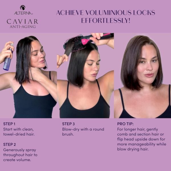 Alterna Caviar Anti-Aging Multiplying Volume Styling Mist, 5 Ounce, For Fine, Thin Hair, Light Hold, Sulfate Free - Image 3