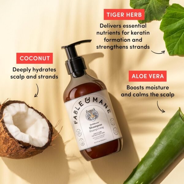 Fable & Mane Hydrating Shampoo, Moisturises and Cleanses Dry, Damaged Hair with Aloe Vera and Coconut Oil. For Medium to Thick Hair Types - Image 9