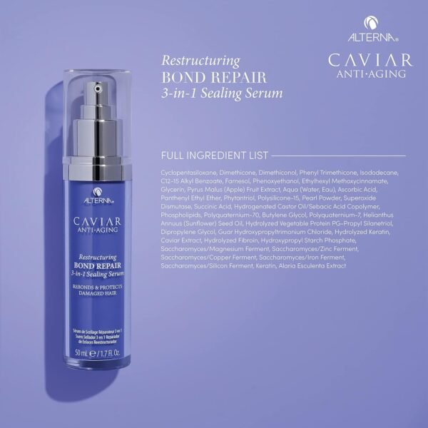 Alterna Caviar Anti-Aging Restructuring Bond Repair Leave In Hair Serum Treatments for Damaged Hair | Sulfate Free, Paraben Free - Image 5