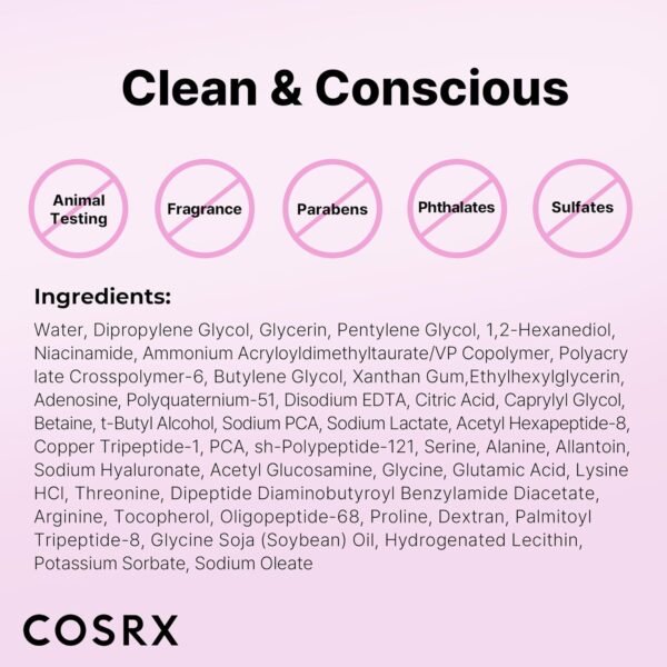 COSRX 6X Peptide Collagen Booster Toner Serum, Niacinamide & Hyaluronic Acid Facial Essence for All Skin Types, Korean Skin Care, Paraben Free, 150mL/5.07 Fl.Oz - Image 9