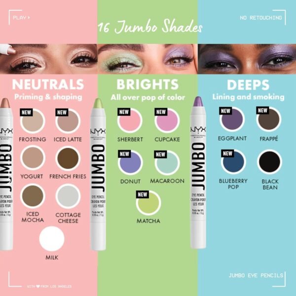 NYX PROFESSIONAL MAKEUP Jumbo Eye Pencil, Blendable Eyeshadow Stick & Eyeliner Pencil - Black Bean (Black) - Image 8