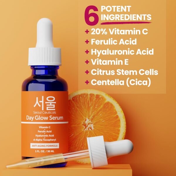 SeoulCeuticals Korean Skin Care 20% Vitamin C Hyaluronic Acid Serum + CE Ferulic Acid - Potent Anti Aging, Anti Wrinkle Korean Beauty 1oz - Image 6