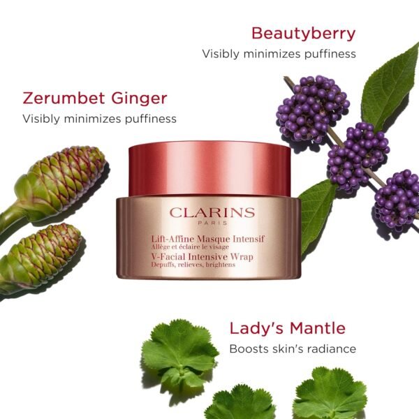 Clarins V-Facial Intensive Wrap Face Mask | Award-Winning Facial Contouring Mask | Visibly Reduces Puffiness and Swelling Caused by Stress,Heat and Hormonal Changes | Promotes Even Skin Tone | 2.5 Oz - Image 4