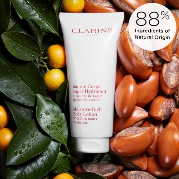 Clarins Moisture-Rich Body Lotion | Intensely Hydrates | Nourishes, Softens and Smoothes | Non-Greasy and Fast Absorbing | 88% Natural Ingredients | Body Cream With Shea Butter | For Dry Skin Types - Image 6