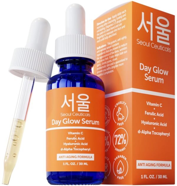SeoulCeuticals Korean Skin Care 20% Vitamin C Hyaluronic Acid Serum + CE Ferulic Acid - Potent Anti Aging, Anti Wrinkle Korean Beauty 1oz - Image 2