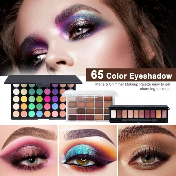 All in One Makeup Kit Makeup Kit for Women Full Kit Multipurpose Makeup ，eyeshadow、 liquid foundation,Loose powder,Eyebrow pencil,4-color lip gloss set - Image 4