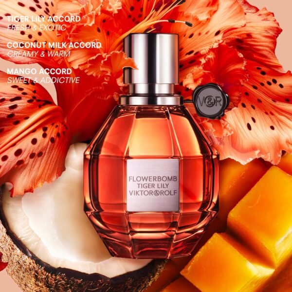 Viktor&Rolf - Flowerbomb Tiger Lily - Mother's Day Luxury Perfume Set - 1.7 Fl Oz, 0.3 Fl Oz, & 0.2 Fl Oz - Image 3