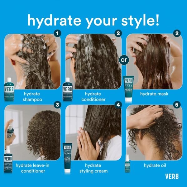 VERB Hydrate Styling Cream - Smooth + Reduce Frizz for Dry + Frizzy Hair - Amber + Warm Jasmine Scent - Image 9