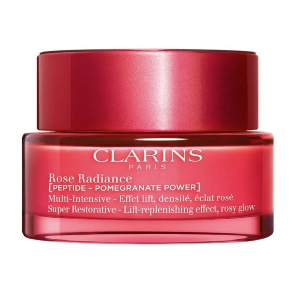 Clarins Super Restorative Rose Radiance Face Moisturizer | 2-in-1 Anti Aging + Radiance Boosting Day Cream for Mature Skin | Contains Radiance Peptides for a Rosy Glow| All Skin Types | 1.7 Ounces - Image 2