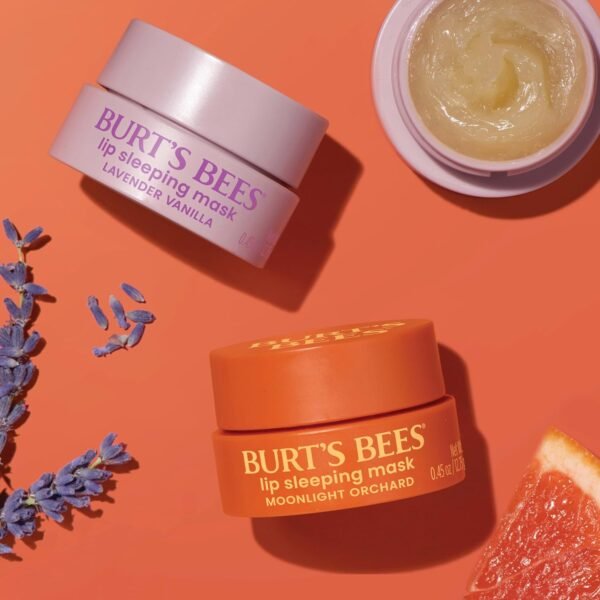 Burt’s Bees Lavender Vanilla Lip Sleeping Mask, With Hyaluronic Acid and Squalane Moisturizer To Instantly Hydrate Lips, Overnight Mask and Treatment, 0.45 oz. - Image 8
