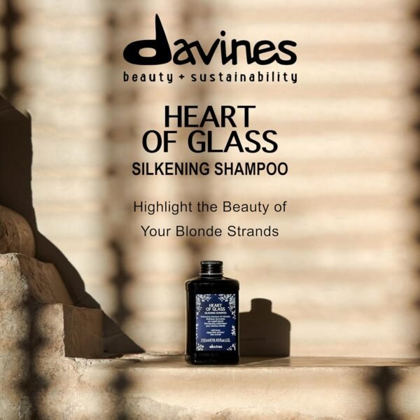 Davines Heart of Glass Silkening Shampoo for Blonde Care, Nourishing Protection for Natural Or Cosmetically Treated Hair - Image 3