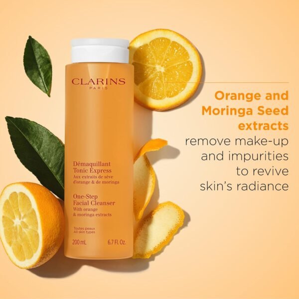 Clarins One-Step Facial Cleanser With Orange Extract | 2-In-1 Cleanser and Exfoliator | Restores Radiance | No Rinsing Necessary | All Skin Types | 6.8 Ounces - Image 4