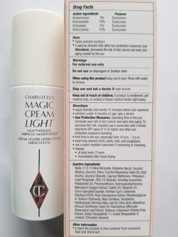 Charlotte Tilbury Magic Cream Light - Lightweight Miracle Moisturizer Sunscreen Broad Spectrum SPF 20 0.5 oz - Image 4