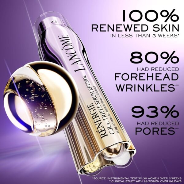 Lancôme Rénergie C.R.x. Triple Serum Retinol - Anti-Aging Serum With Pure Retinol, Pure Vitamin C, X-Peptide - Target Wrinkles and Pores - All Skin Types, including Sensitive - Image 3