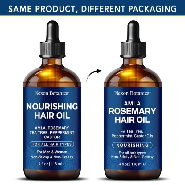 Amla Rosemary Hair Oil 4 fl oz - Nourishing Oil for Hair Growth & Dry Scalp - With Mint, Castor & Tea Tree Oils - For Damaged, Curly, Frizzy Hair - Men & Women - Image 5