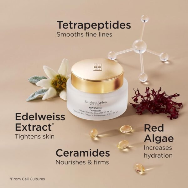 Elizabeth Arden Advanced Ceramide Lift and Firm Face Cream, Hydrating Moisturizer for Day or Night, Infused with Peptides, 1.7 fl oz - Image 7