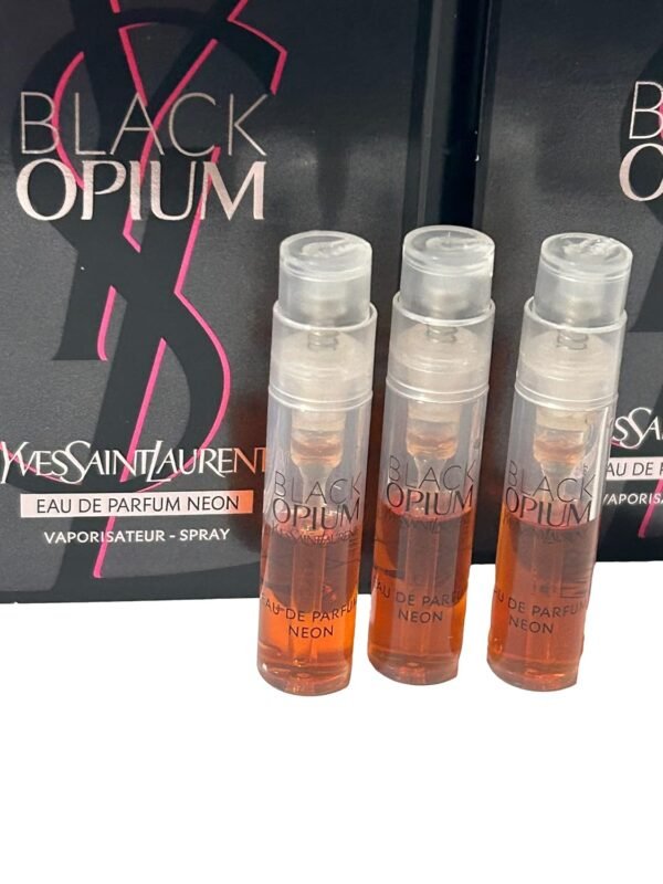 Yves Saint Laurent YSL Neon Black Opium Sample Women Perfume 1.2 ml / 0.04 oz - set of 3 - Image 3