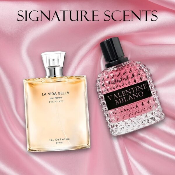 Women's Perfume La Vida Bella&Valentine Valentine Milano Combo Set Eau De Parfum Long Lasting Fragrance 3.4 Fl Oz Spray Each for Daily Used - Image 6