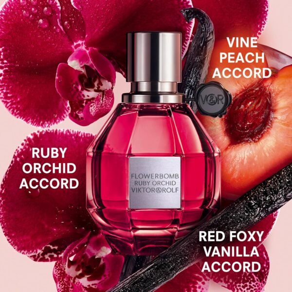 Viktor&Rolf - Flowerbomb Ruby Orchid Eau de Parfum - Women's Perfume - Floral & Fruity - With Notes of Vanilla & Peach - Image 3