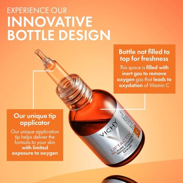 Vichy LiftActiv Vitamin C Serum For Face, Brightening Serum With Pure Vitamin C + Hyaluronic Acid + Vitamin E, Reduces Fine Lines, Smooths Skin Texture, Improves Radiance, Anti Aging - Image 6