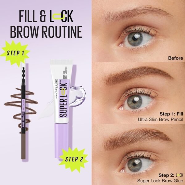 Maybelline Express Brow Ultra Slim Eyebrow Makeup, Brow Pencil with Precision Tip and Spoolie for Defined Eyebrows, Medium Brown, 1 Count - Image 4