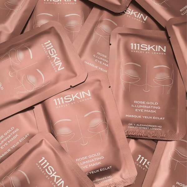111SKIN Rose Gold Illuminating Eye Mask, Brightening & Hydrating Under Eye Patches for Dull, Dry Skin with Rose Extract, Colloidal Gold & Vitamin C, Improves the Appearance of Dark Circles, 8 Pairs - Image 5
