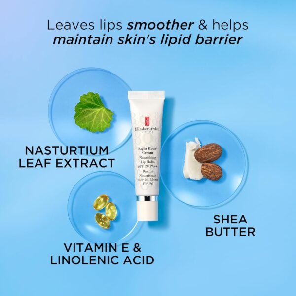 Elizabeth Arden Eight Hour Cream Nourishing Lip Balm, SPF 20 Sunscreen Balm, Moisturizer for Chapped Lips with Shea Butter & Vitamin E, 0.5 fl oz - Image 9