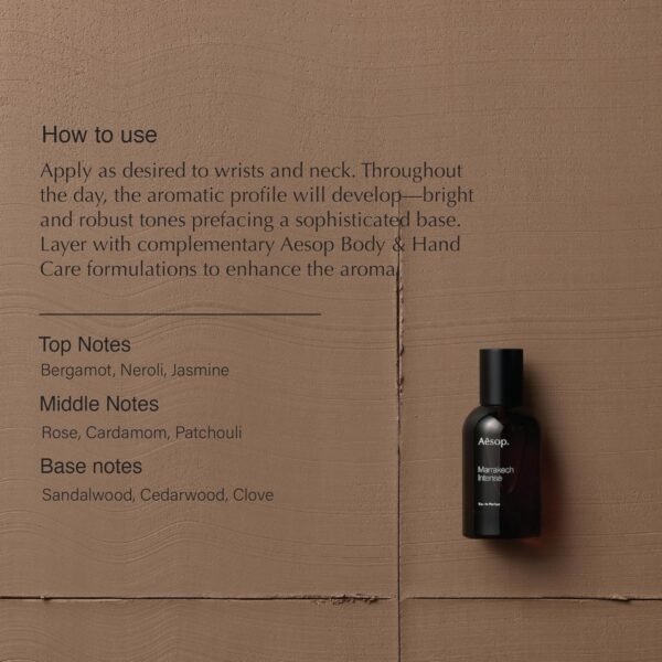 Aesop Marrakech Intense Eau de Parfum | Woody, Spicy, Floral Fragrance | Sandalwood, Clove, Cardamom | Unisex | 1.6 oz - Image 3