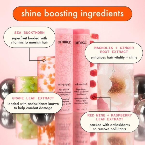 amika mirrorball high shine + protect antioxidant conditioner - Image 5