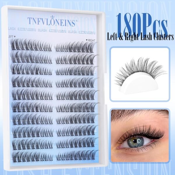 Natural Lash Clusters Wispy Cluster Eyelash Extensions Left&Right Cluster Lashes C Curl Individual Lashes Extension DIY Natural Eye Lash Clusters by TNFVLONEINS - Image 3